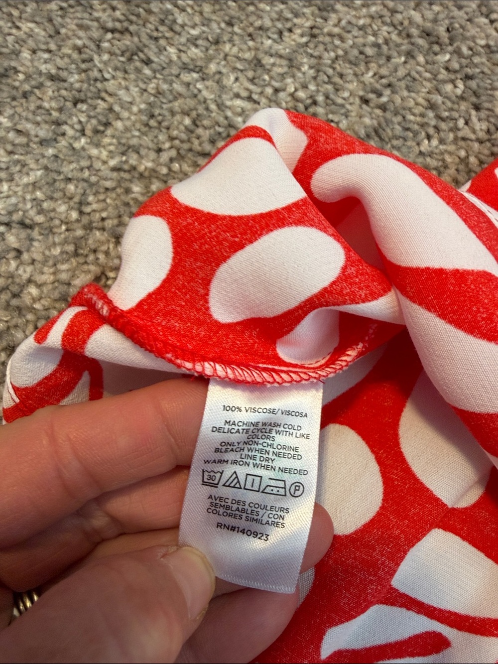 LOFT NWT Medium Reddish Orange and White Button Front S/S Dress, - Picture 4 of 6
